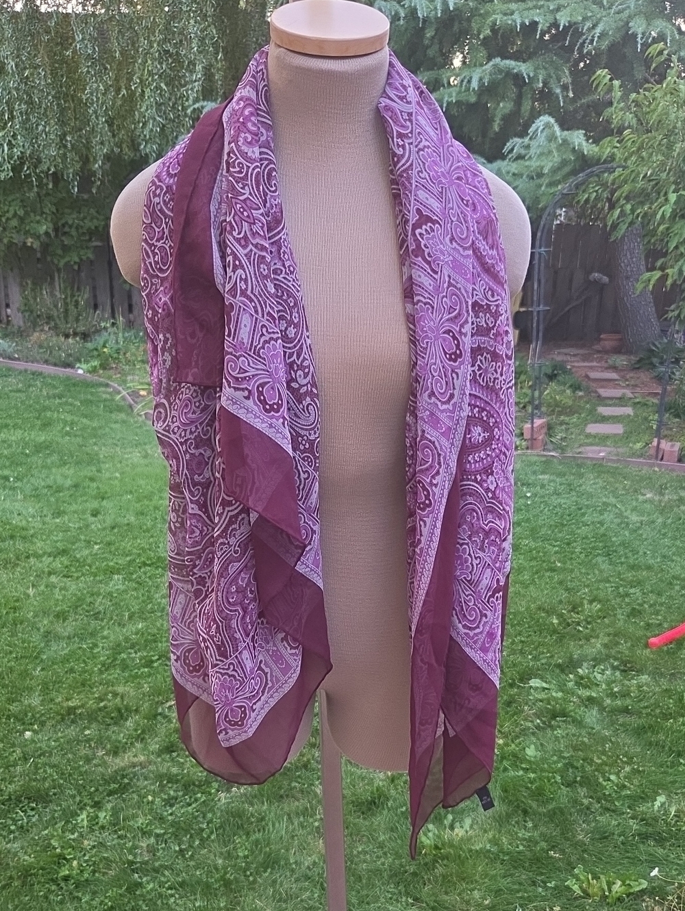 Women’s Silk Paisley Lightweight Scarf Made In Italy - Pink Purple